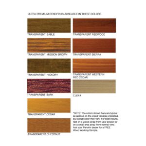 Penofin | Ultra Premium | Natural Wood Stain | Color Chart