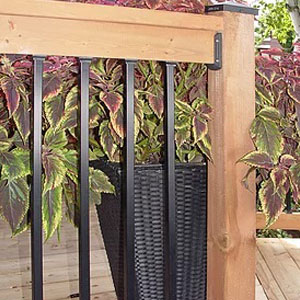 Cedar Deck Rail | Square Balusters | Black | NI